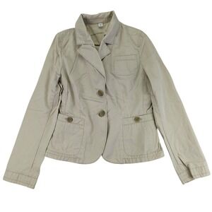 Y2K Banana Republic Military Blazer‎ Jacket Women's Khaki Cotton Medium Button
